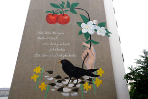 Lähikuva valmiista teoksesta. Kuva: Miina Puolitaival.