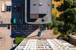 Ilmakuva muraalityömaasta. Kuva: Kim Saarinen